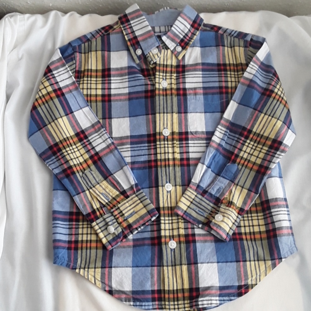 Janie & Jack button down plaid shirt